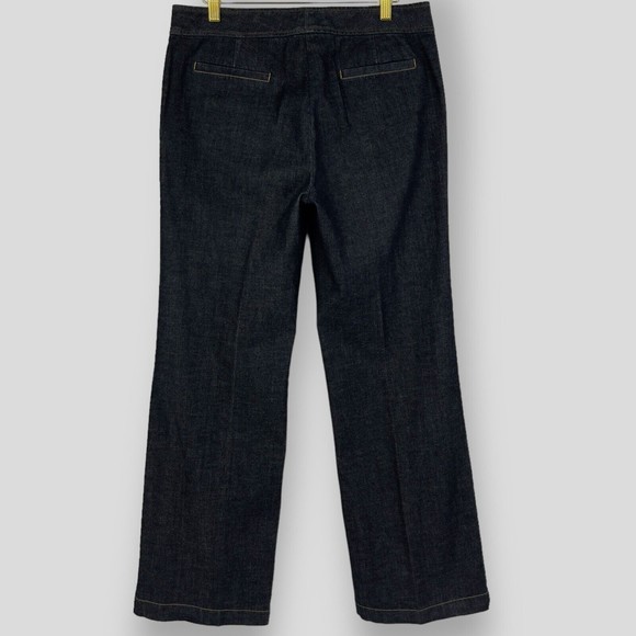✨SOLD✨Lafayette 148 New York Wide Leg Trouser Jeans Womens Dark Wash Size 6 - Picture 2 of 13